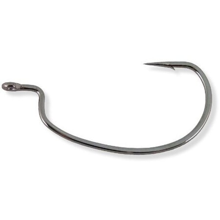 Owner Rig'N Bass N Hook With Cutting Point, Size 1, Short Shank, Wide Gap, Black Chrome, 6PK 5137-101